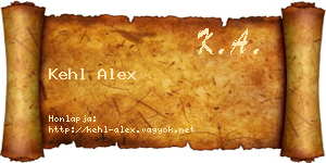 Kehl Alex névjegykártya