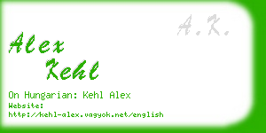 alex kehl business card